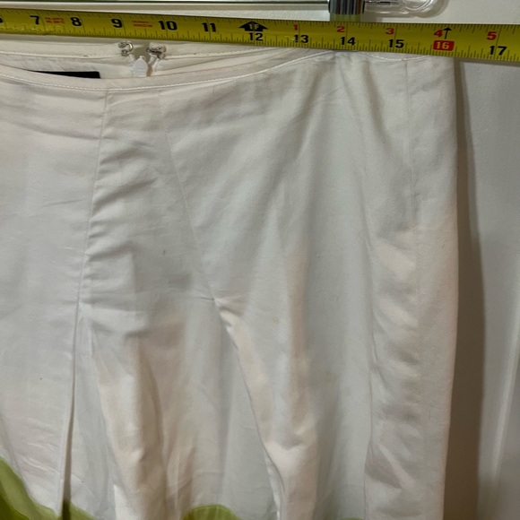 Talbots Ombre Skirt Green White Stripe A Line Pleated Front Skirt Size 8 - Picture 7 of 10